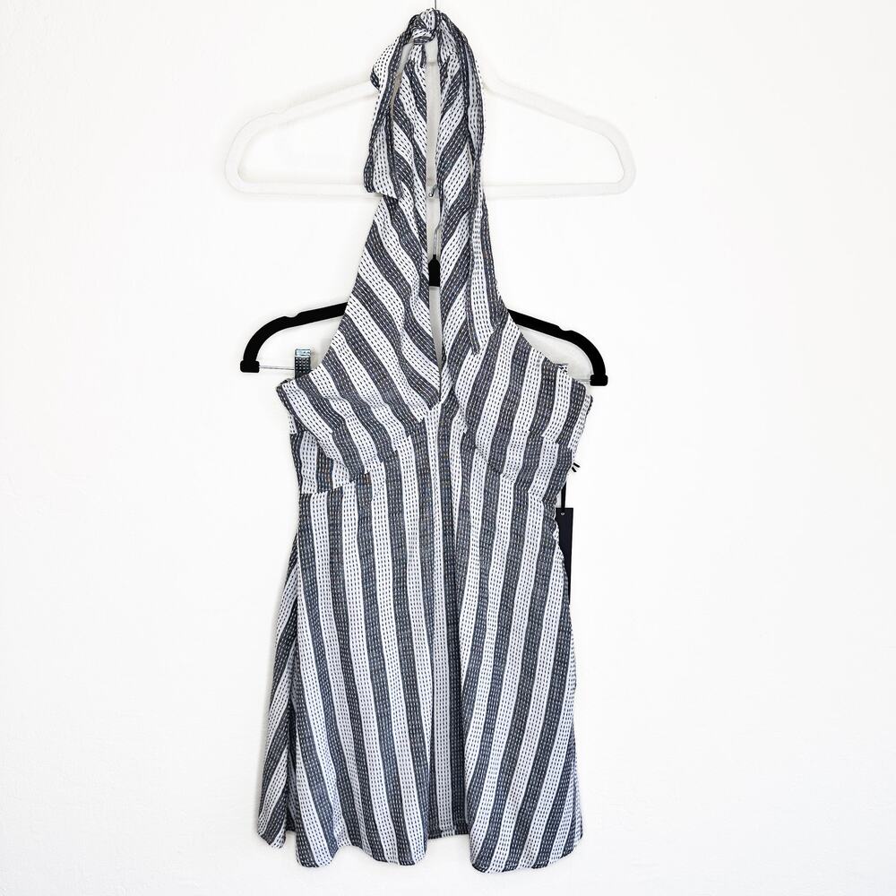 NWT House of Harlow x Revolve Amina White Black Embroidered Stripe Mini Dress Sm - Picture 13 of 13